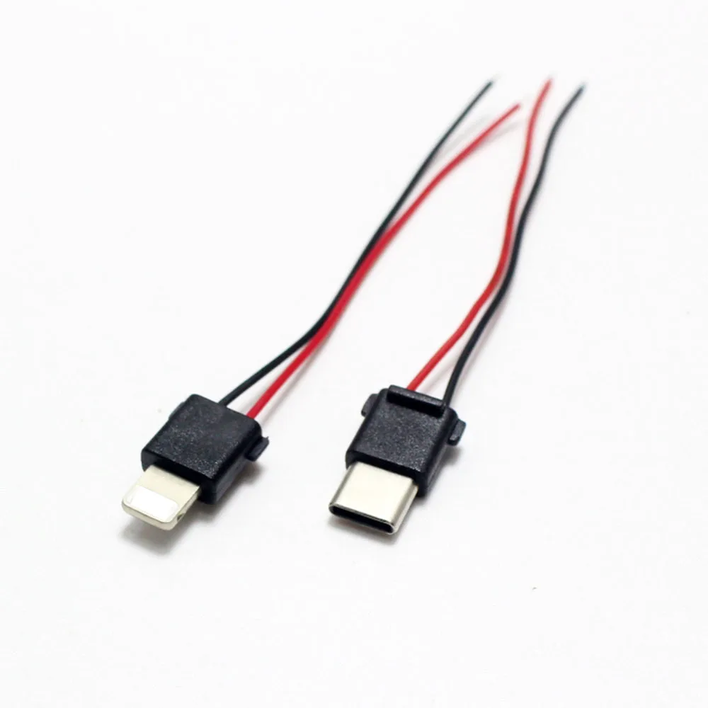 Conector macho USB IOS tipo soldadura de 2 pines para iphone tipo C con conector de placa de chip, piezas adaptador de cable de enchufe de línea de carga DIY, 2/5 Uds. - imagen 2