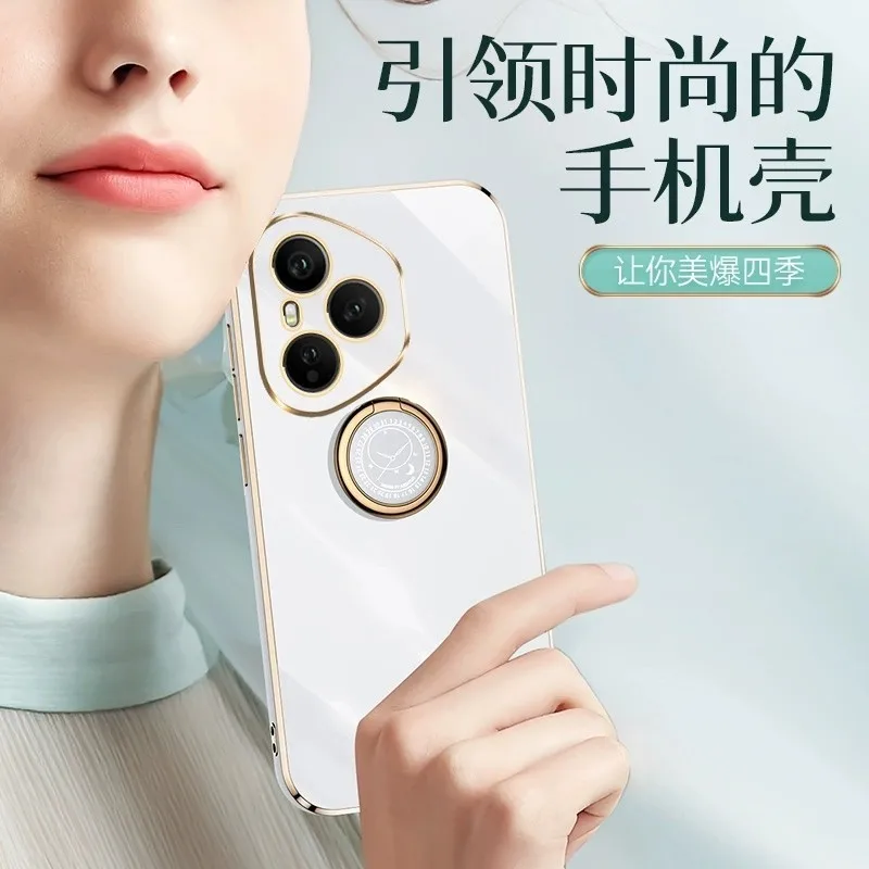 Case For Honor 400 Pro 400Lite TPU Luxury Soft Silicone Ring With Bracket Protection Back Cover For Huawei Honor 400 Pro Bumper - imagen 3