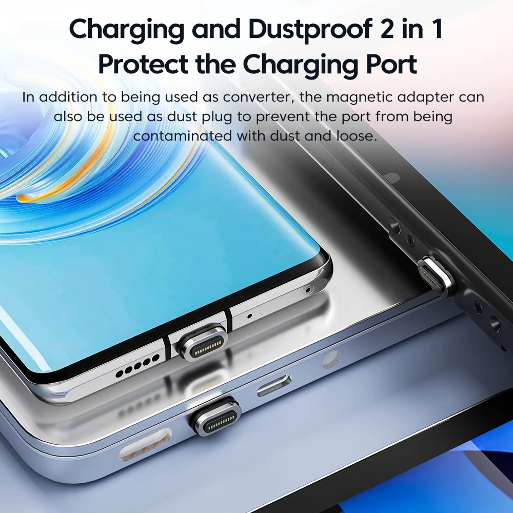 Toocki USB3.0 USB C a tipo C adaptador magnético OTG PD 100W carga rápida 5Gbps convertidor OTG de datos para Macbook iPhone 15 - imagen 3