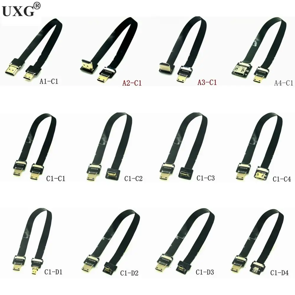 Cable Plano HD V2.0 C1 FPV 10cm-50cm 4k/60Hz Mini Micro HDMI Compatible HDTV TV Multicóptero Fotografía Aérea - Vista principal del producto