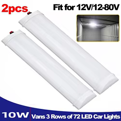 1/2 Uds 12-80V resaltar 72 cuentas luz del compartimento del camión coche vehículo recreativo cabina luz de lectura con interruptor luz del maletero