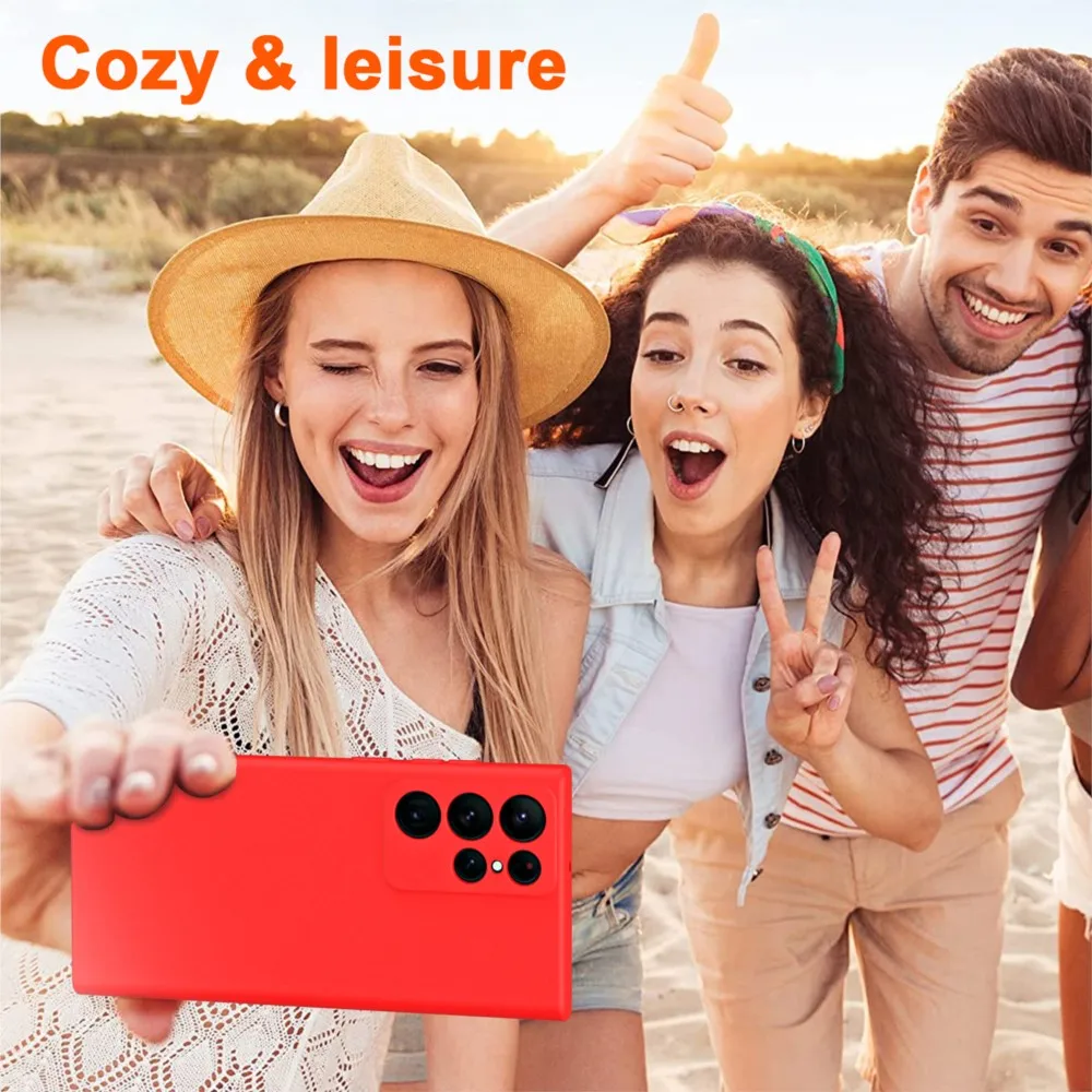 Funda de silicona líquida de lujo para Samsung Galaxy S22 Ultra S22 Plus, funda de teléfono suave a prueba de golpes, S22Ultra S22Plus - imagen 4