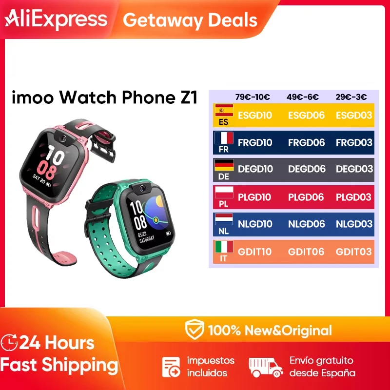 Nuevo reloj imoo Z1 teléfono 4G Smartwatch pantalla de 1,3 pulgadas cámara gran angular de 2MP mensajes de voz GPS IPX8 BT4.2 Google Pay para niños - imagen 2