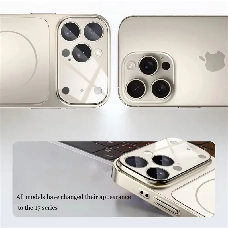 Funda de cristal Nano mate de lujo para iPhone 17 Air 16 15 14 13 17 Pro Max magnética para carga inalámbrica Magsafe cubierta de PC a prueba de golpes - imagen 3