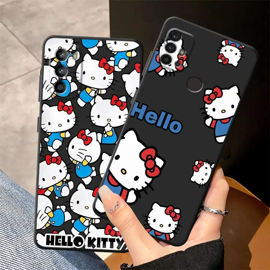Funda para Motorola Mot G50 G22 Edge40 Edge 20 Pro 30 Lite G53 G30 G60 G60s G32 G71 G52 G51 G73 funda negra suave para teléfono G31 Sanrio