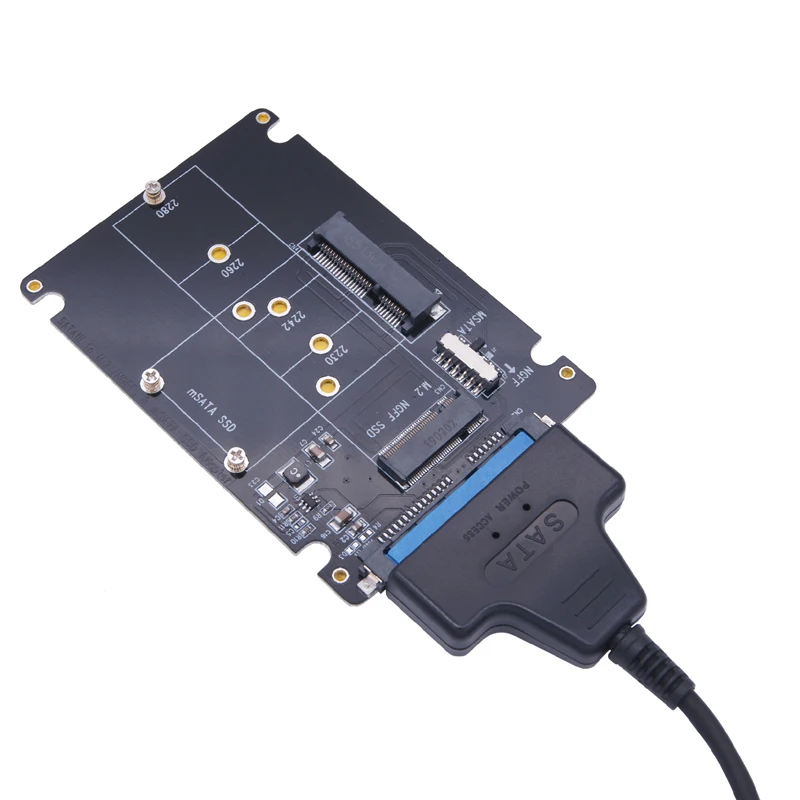 Adaptador SSD M.2 NGFF o MSATA a SATA 3,0 adaptador USB 3,0 a 2,5 SATA disco duro 2 en 1 Cable de tarjeta lectora convertidor para PC portátil - imagen 5