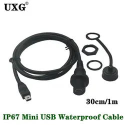 Cable Extensión Mini USB Macho Hembra – Impermeable IP67