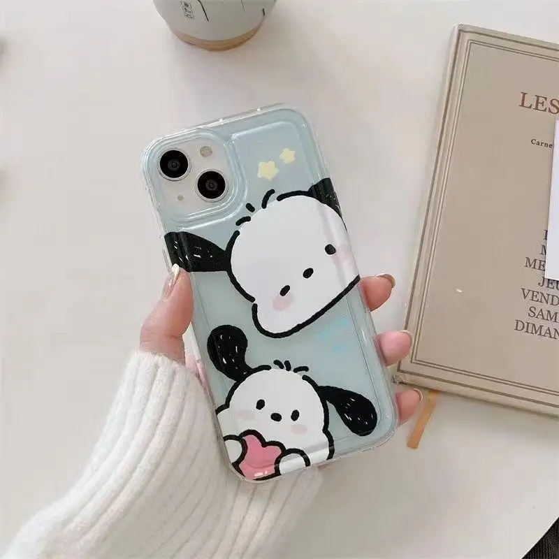 Funda de teléfono para IPhone 16 15 11 12 13 14 Pro Max XS XR 7 8 6 6S Plus SE 2022 funda suave de TPU con dibujos animados Pachacco Melody Kuromi - imagen 5