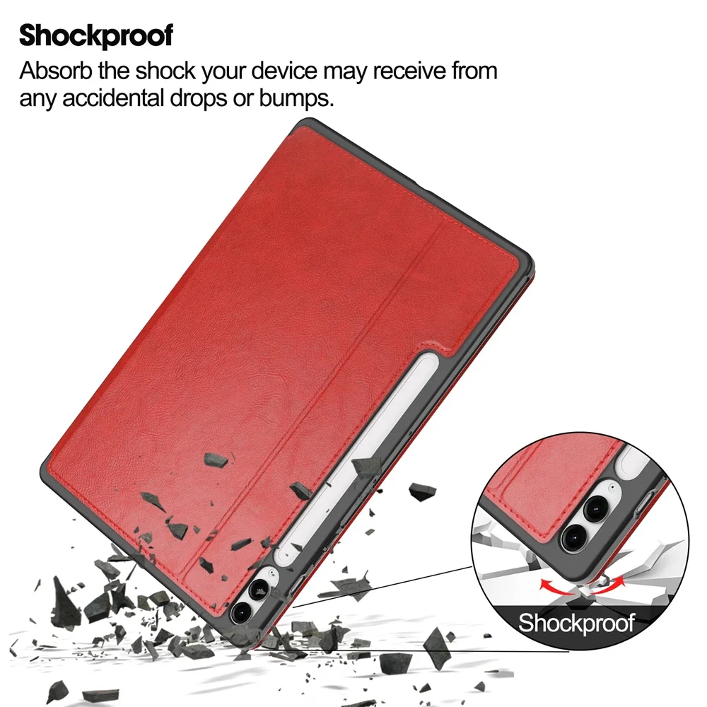 Funda para tableta Samsung Galaxy Tab S10 Plus, Funda inteligente de 12,4 pulgadas con soporte para bolígrafo S para Tab S10 + 5G 2024 SM-X820 SM-X820B - imagen 4