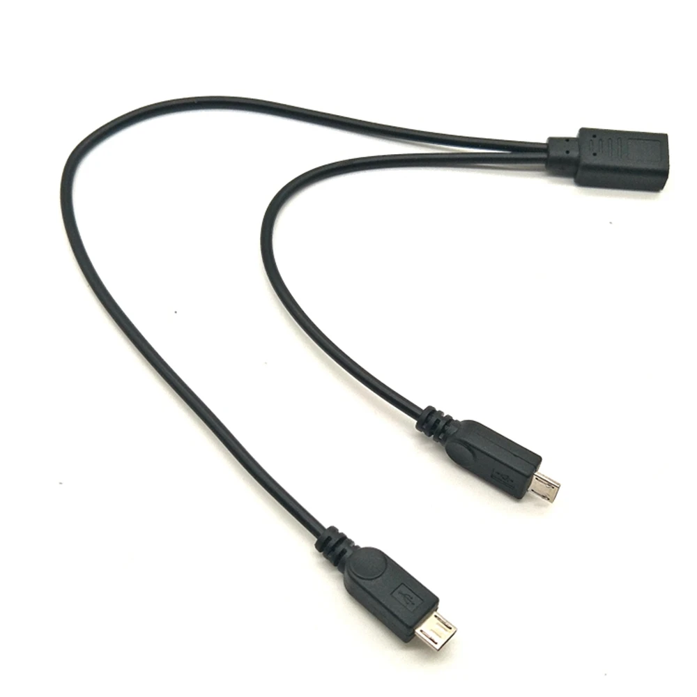 USB-C Y Cable USB Tipo-C Hembra a Doble Micro USB Macho Usbc 2.0 Divisor 1 Hembra a 2 Macho Extensión de Datos C - imagen 4