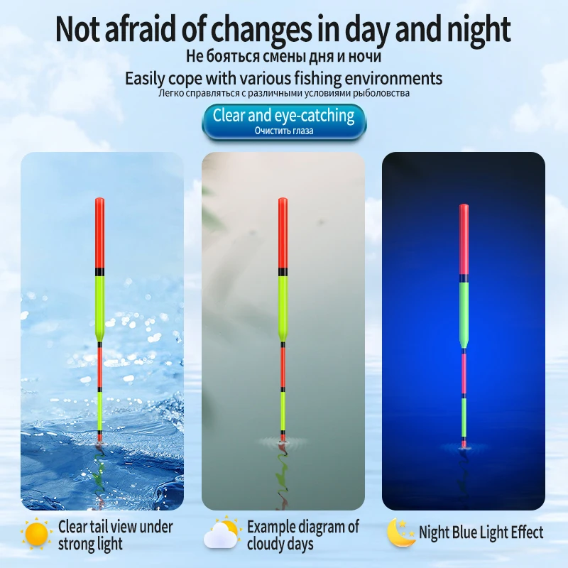 3 uds Nano flotadores compuestos + 1 ganchos de bolsa + 1 flotador de apoyo boya sensible boya Vertical lago río Bobber herramientas de pesca aparejos - imagen 3