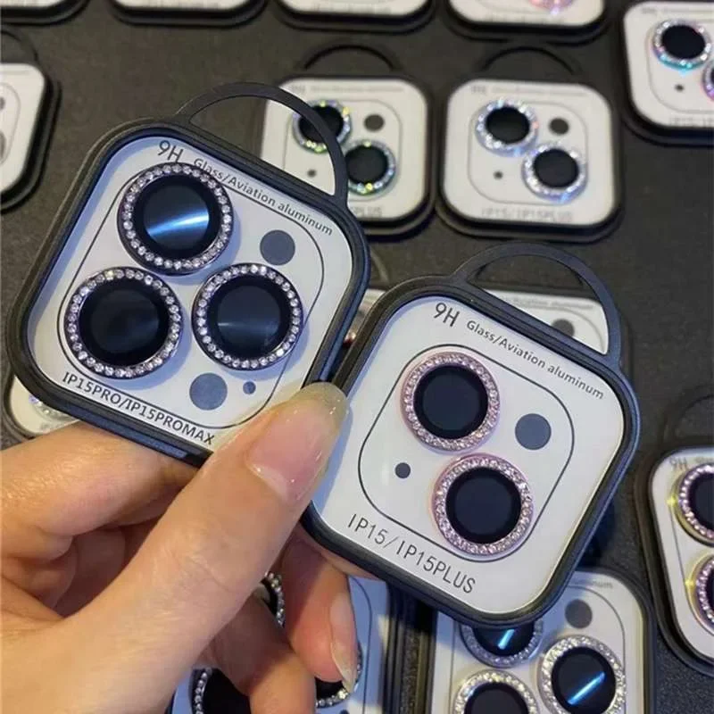 Protector de cámara de diamante de lujo para IPhone 16, 15, 14, 13, 12 Pro Max Plus, anillo brillante, tapa de lente trasera de cristal, cubierta brillante - imagen 3