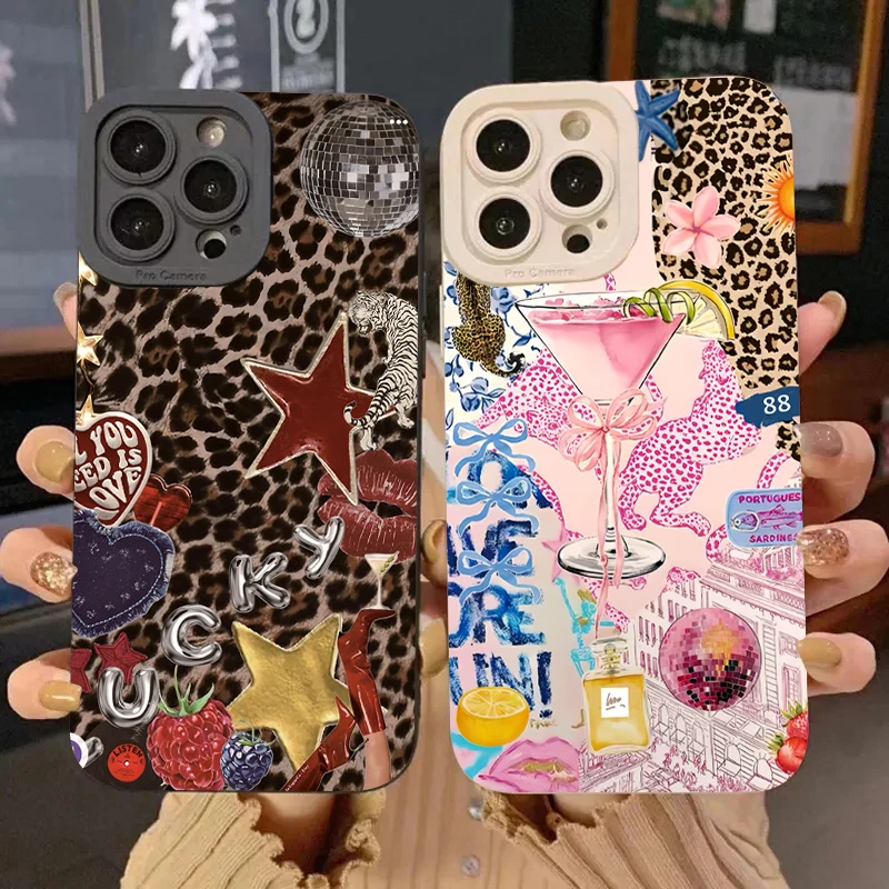 Funda de teléfono con diseño de estrella y leopardo Vintage de guepardo para Xiaomi Mi 15 14T 13T 12T Pro 14 13 11 Lite NE Poco F6 F5 X5 M6 X7 Pro - imagen 2