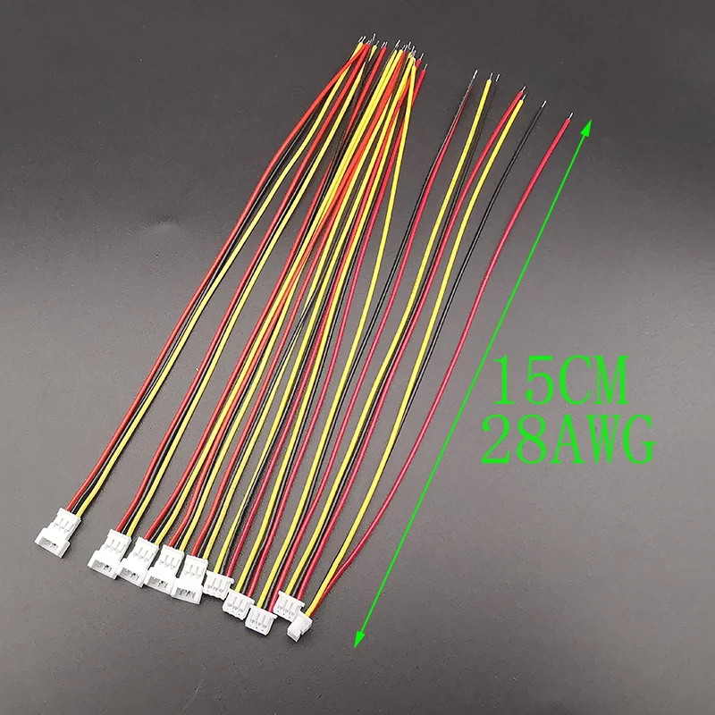 5/10 pares Mini Micro JST 1,25 conector de Cable macho hembra paso 1,25mm 3 pines JST enchufe Jack conectores de Cable de Terminal 15CM - imagen 4