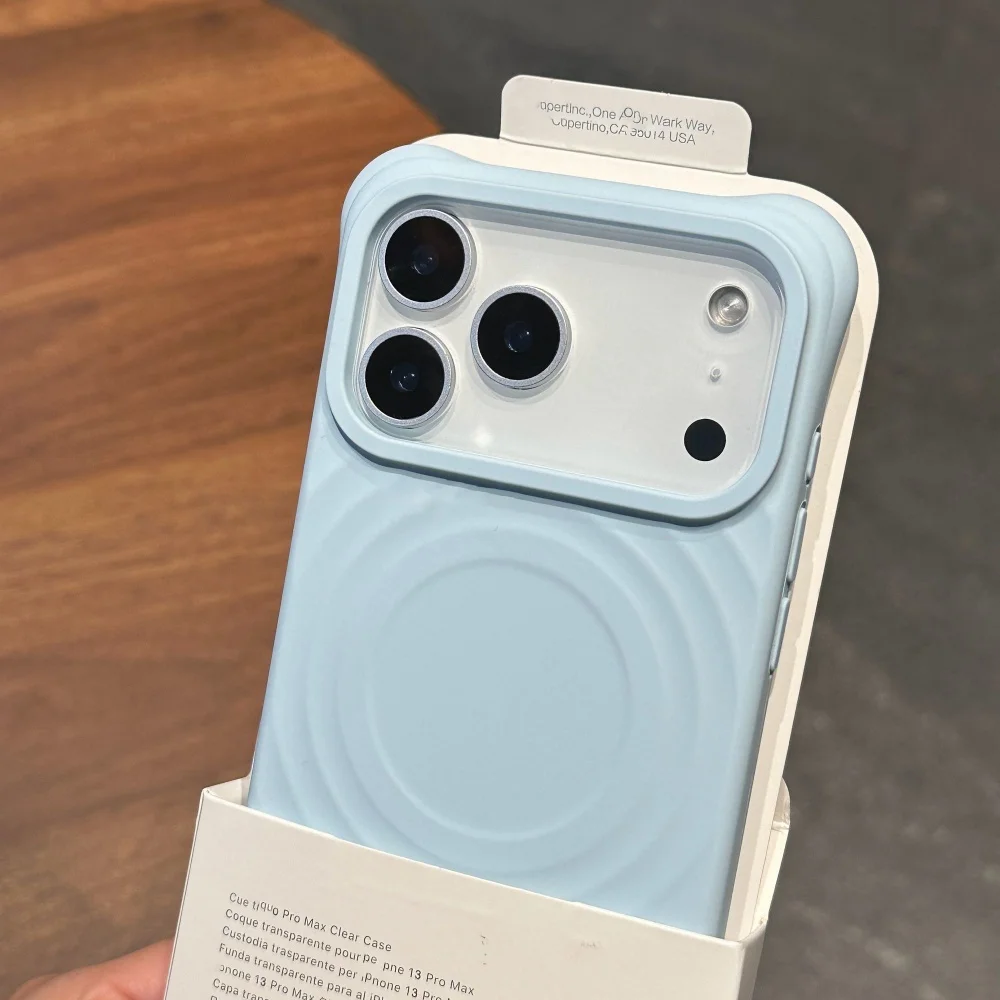 Funda protectora de terciopelo de silicona Candy a prueba de golpes para iPhone 17 Air 16 15 14 13 Pro Max Plus para Magsafe Water Ripple Magnet Capa - imagen 4