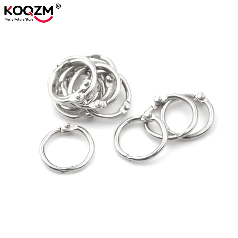 Anillas de Metal para encuadernación de álbumes, aros de hojas sueltas de 15-80mm, llavero, suministros de oficina, 50 unidades - imagen 4