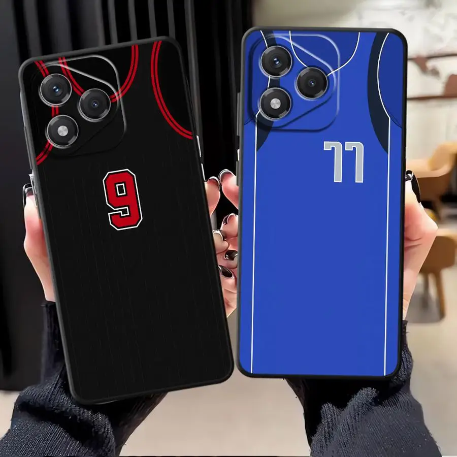 Funda de teléfono suave negra para Honor X8 X7 200 400 Lite 90 X5b X6 Magic5Lite 8X 70 X9a diseño Digital de baloncesto