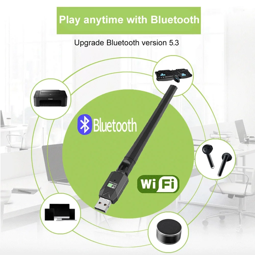 Kebidumei WIFI USB Bluetooth 5,0 adaptador AC600 tarjeta de red Dongle 2,4G 5G 802.11AC recepción de señal para PC/portátil controlador gratis - imagen 4