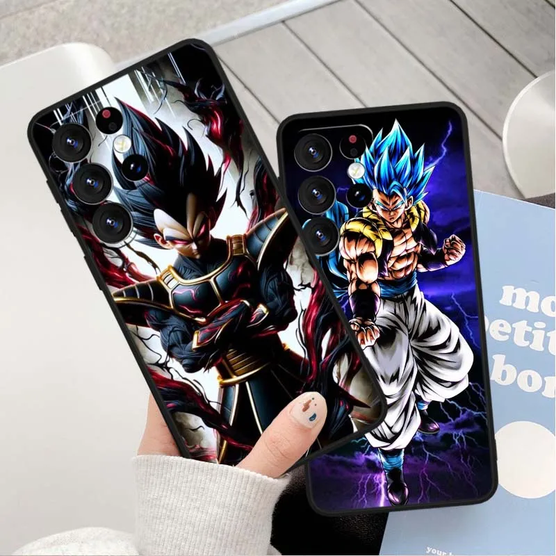 D-Dragon Ball Cool Son Goku para Samsung S25 S24 S23 S22 S21 S20 Lite FE Plus Ultra 5G funda de teléfono negra - imagen 3