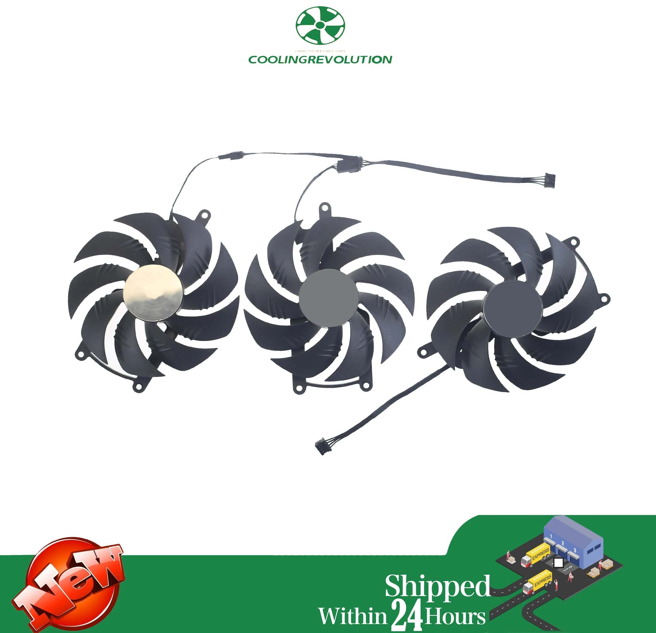 Ventilador de tarjeta gráfica para GAMING Gigabyte Radeon RX 7900 XTX, 95MM, PLD10020S12H, DC12V, 0.65A, 4 pines - imagen 2