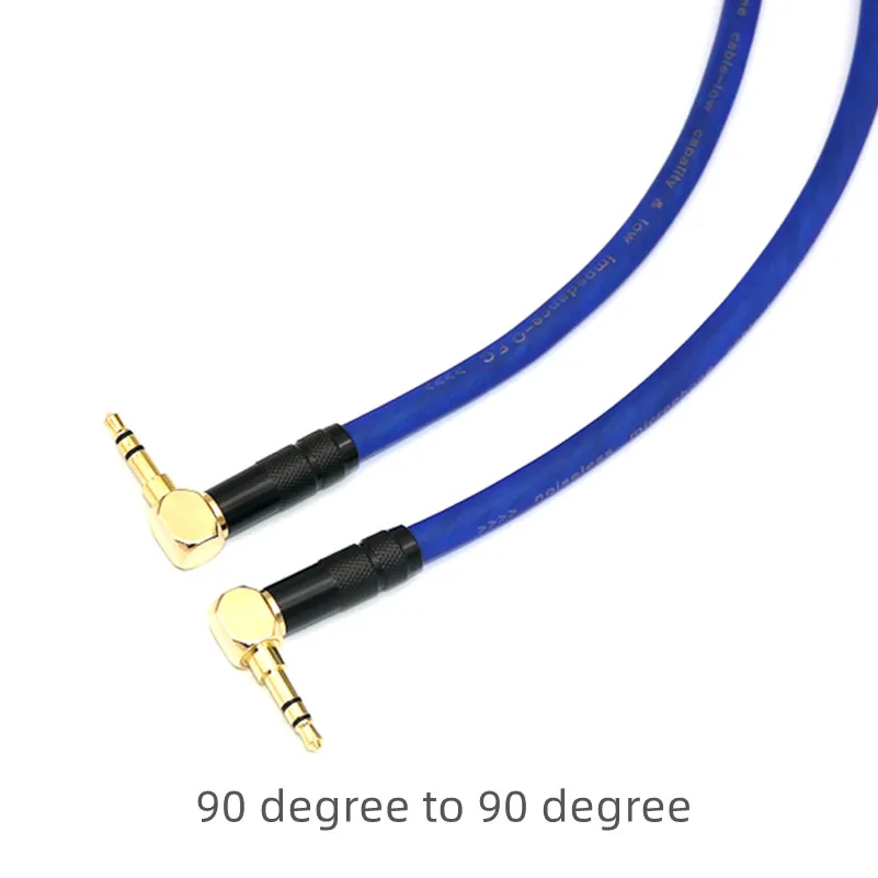 HIFI-Cable de conexión para auriculares de 3,5mm a 3,5mm, Conector de ángulo de 90 grados a 90 grados, 3 polos, Cable de grabación para coche - imagen 2