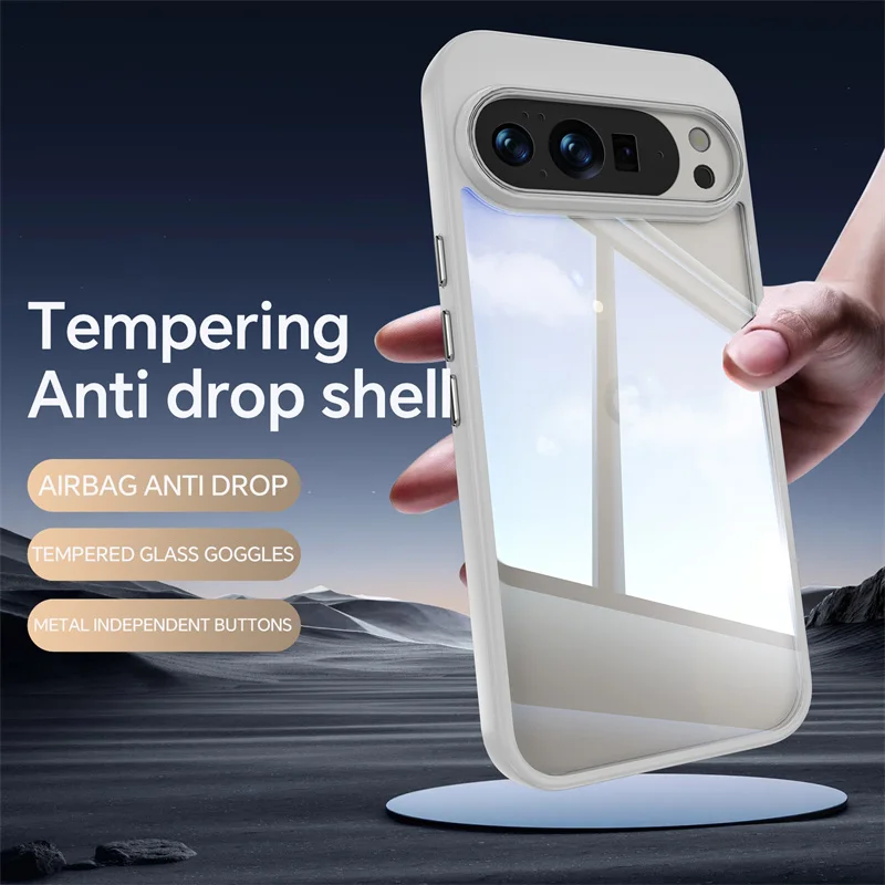 Funda de teléfono Armadura acrílica dura transparente Simple a prueba de golpes para Google Pixel 10 9 Pro XL 8A 9A lente de cámara cubierta trasera protectora - imagen 3