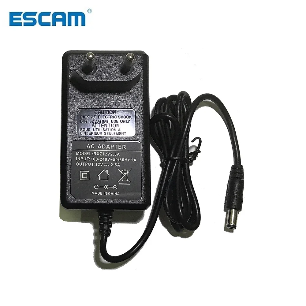 Fuente de alimentación 12V2.5A 2A 1A 5,5mm x 2,1mm 5V2A 3,5mm x 1,35mm, enchufe adaptador AC 100 - 240V a CC para cámara IP CCTV, enchufe UE AU UK US - imagen 2
