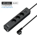3AC 2USB Black
