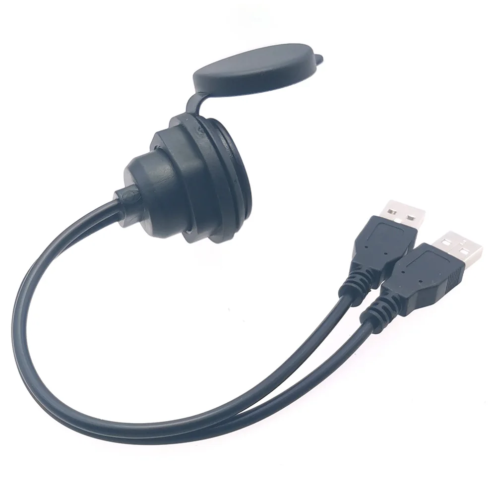 Adaptador de Cable de extensión de Panel USB doble de montaje empotrado, toma de corriente de carga, enchufe USB 2,0 de doble puerto con conector de Cable, 1 ud. - imagen 4