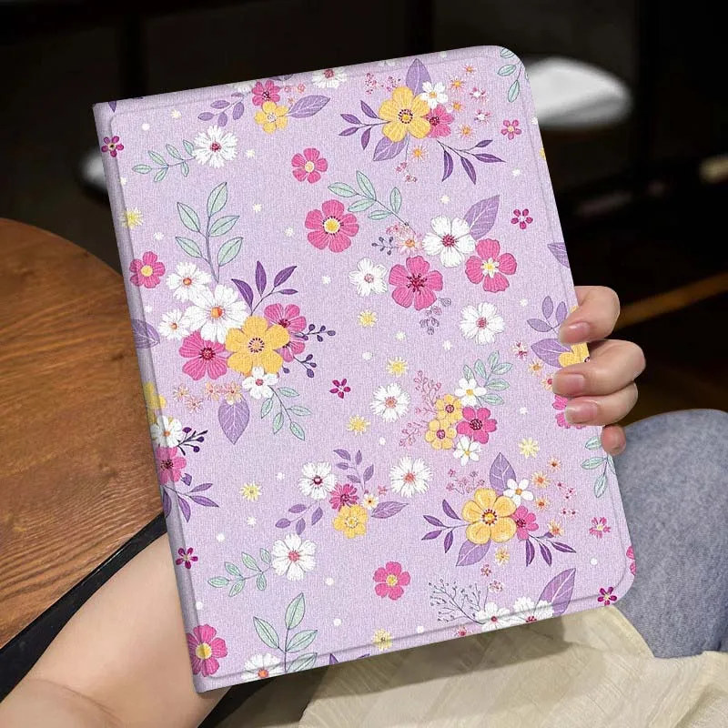 Arte púrpura patrón Floral para Huawei MediaPad MatePad Pro Air 12 X T5 T10S M6 M5 C5e SE 11 11,5 12,2 pulgadas funda para tableta - imagen 3