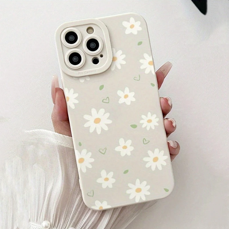 Funda de teléfono pintada con flores y corazón con bordes perforados para Xiaomi 14T, fundas para Xiaomi 13T Pro 13 12 11 Lite 5G 15 14 12T, funda suave para dulces
