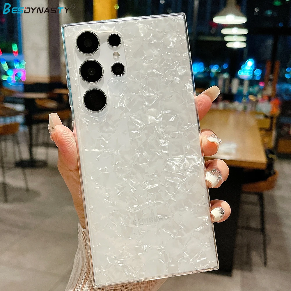 Funda de mármol con purpurina de lujo para Samsung S25 S24 Ultra S23 S22 Ultra S21 Plus, funda fina de silicona suave a prueba de golpes - imagen 4