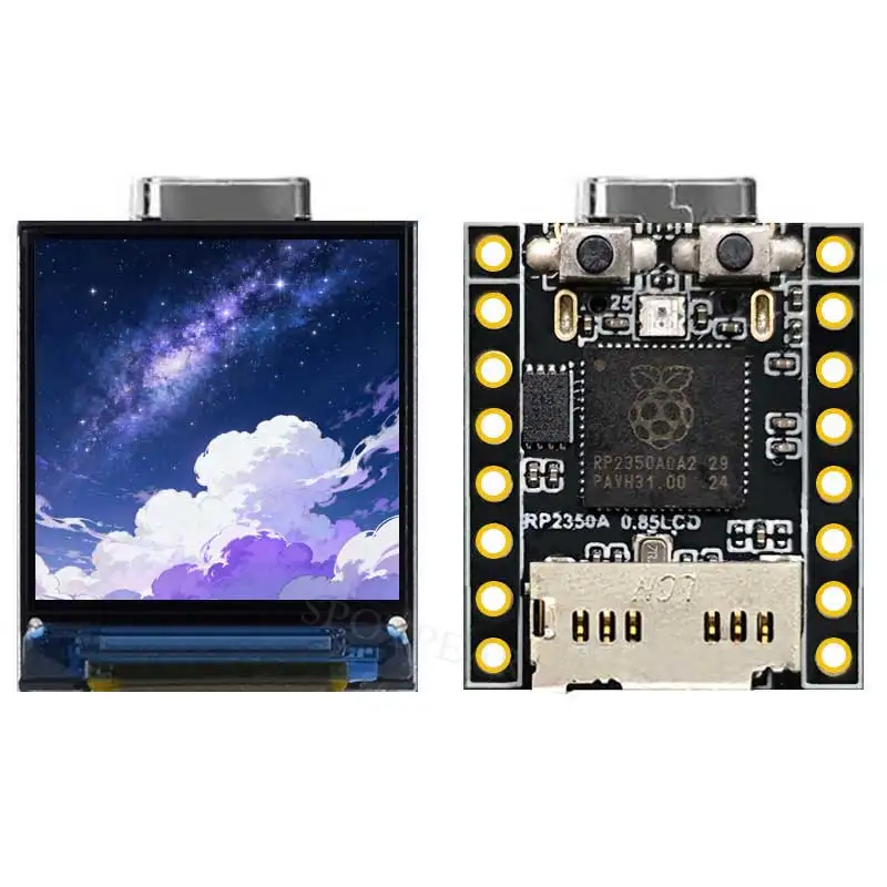 RP2350 Placa de desarrollo de pantalla LCD de 0,85 pulgadas 128 × 128 QMI8658 Sensor giroscopio RGB LED RP2350A doble núcleo y doble arquitectura - imagen 4