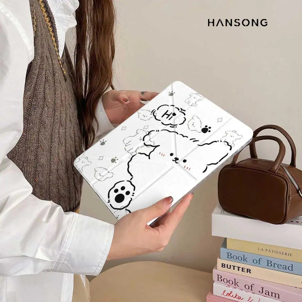 3 + Y-fold para iPad 10th Gen Track cubierta transparente para Air 4 5 6 10,9 pulgadas 11 pulgadas 13 pulgadas para Air 12/13 9,7 Pro 11 12,9 13 Mini 6 7 funda