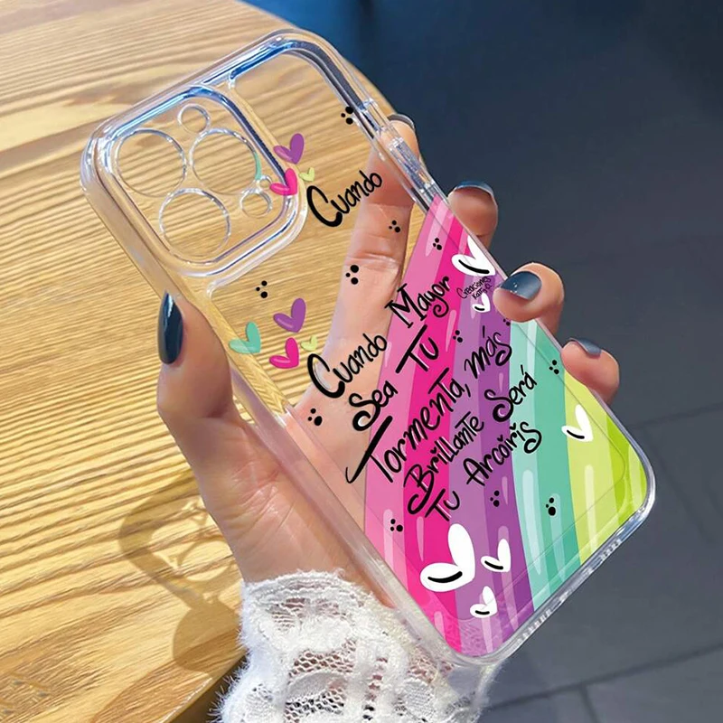 Funda de teléfono con estampado de lema de arcoíris para Xiaomi Redmi 14C 13C 12C Redmi Note 14 13 12 Pro Plus 12S 11 10, funda suave transparente a prueba de golpes