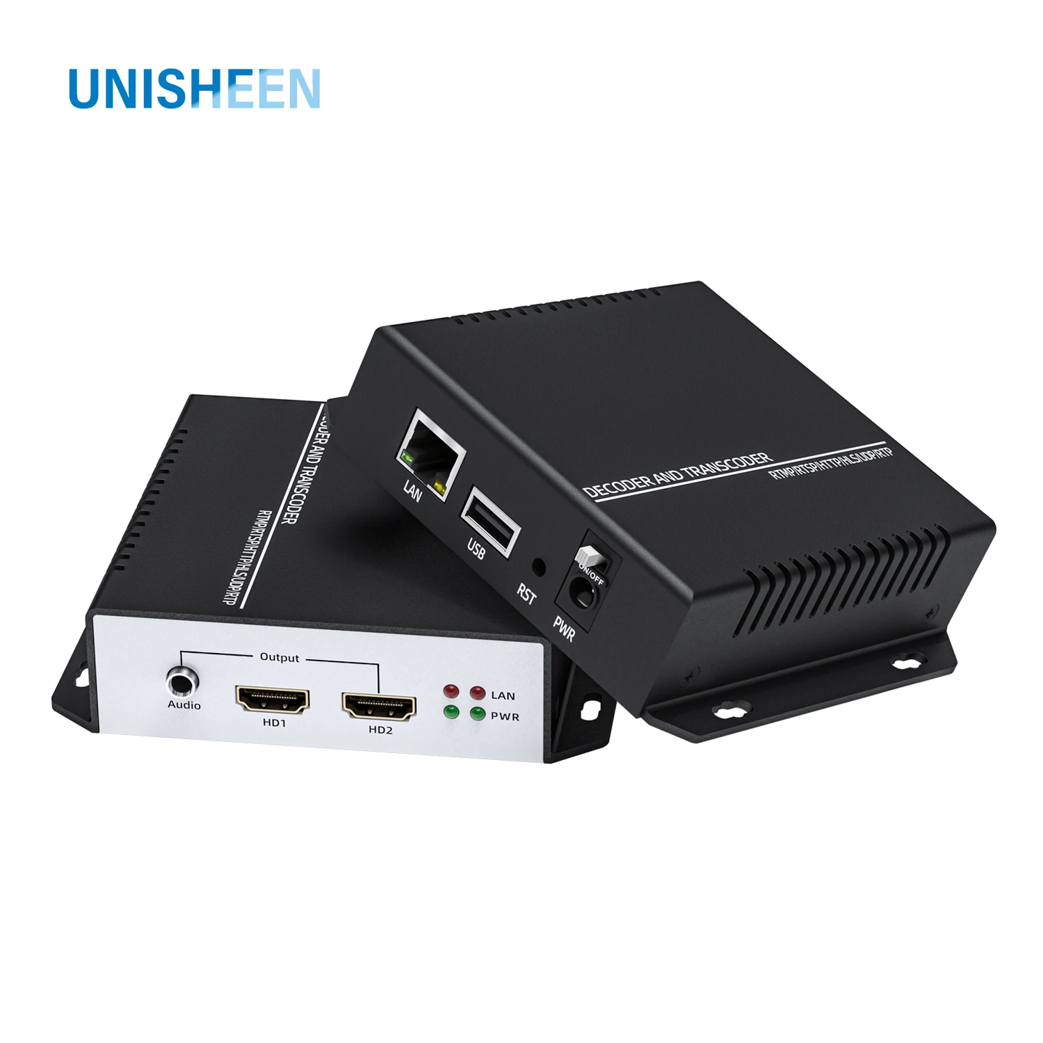 UNISHEEN Topbox 4K60 Interlance Stream H.265 H.264 Transcodificador SRT RTSP Rtmp HDMI Decodificador de vídeo - imagen 2