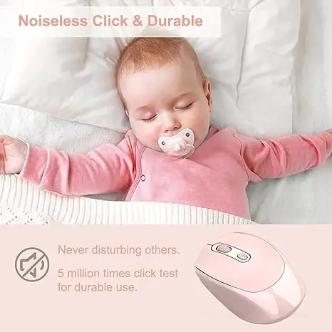 Ratón inalámbrico, ratón óptico ergonómico 2,4G, ratón de ordenador para ordenador portátil, PC, Chromebook, portátil, ratones inalámbricos pequeños recargables - imagen 4