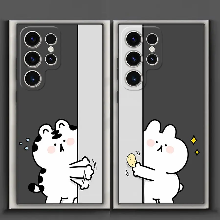 Funda suave negra divertida a juego para Samsung Galaxy S21 FE S20 S24 S25 Ultra S22 Plus S23Ultra S25 + S23 FE S24Ultra