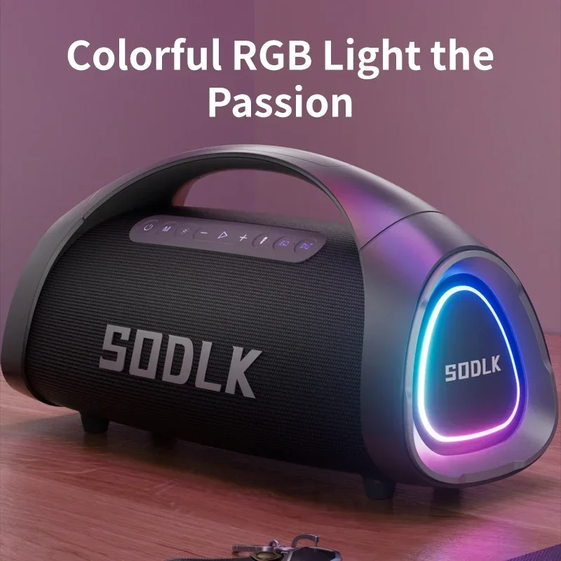 Altavoz Bluetooth inalámbrico portátil de alta potencia de 320W IPX6 resistente al agua graves pesados con micrófonos duales para Karaoke - imagen 2