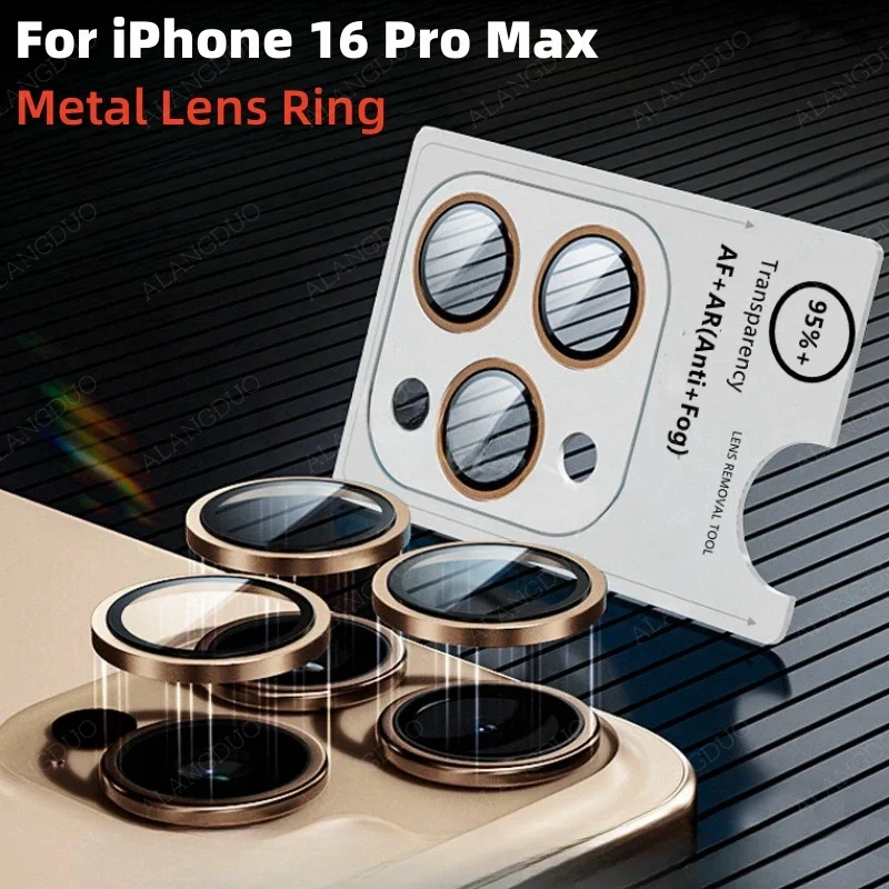 2-3 Uds anillos de lente de Metal para IPhone 16 17 Pro Max cubierta de lente antiarañazos con localizador para IPhone 16ProMax Protector de lente de cámara