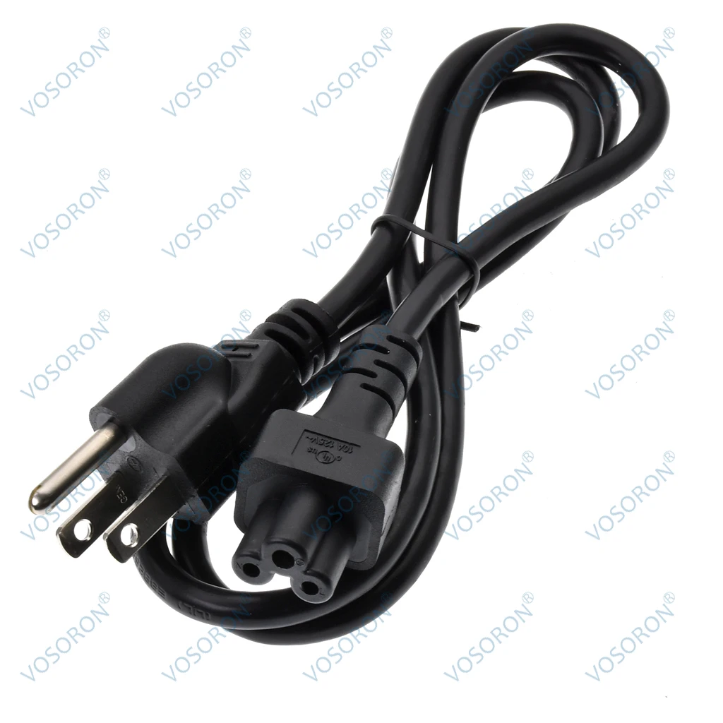 Cable de alimentación de CA de 3 clavijas, cable de repuesto de alimentación para computadora portátil Nema 5-15P macho a IEC 320 C5 hembra de 3,3 pies para computadora portátil