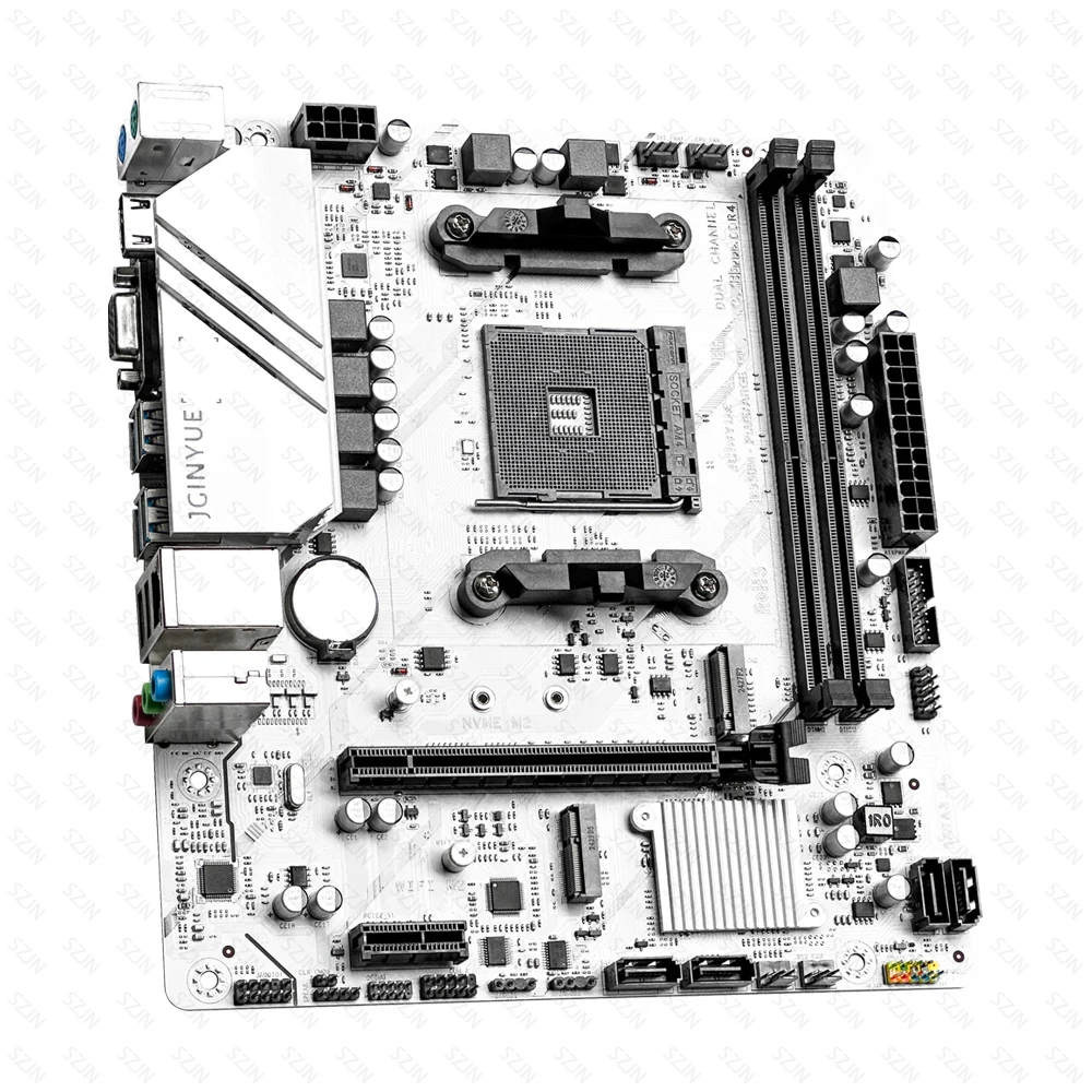 Juego de placa base JGINYUE B350M con enfriador de CPU AMD Ryzen 3/5/7, DDR4, RAM de doble canal, compatible con M.2 NVME ARGB, Kit de juegos de ordenador - imagen 5