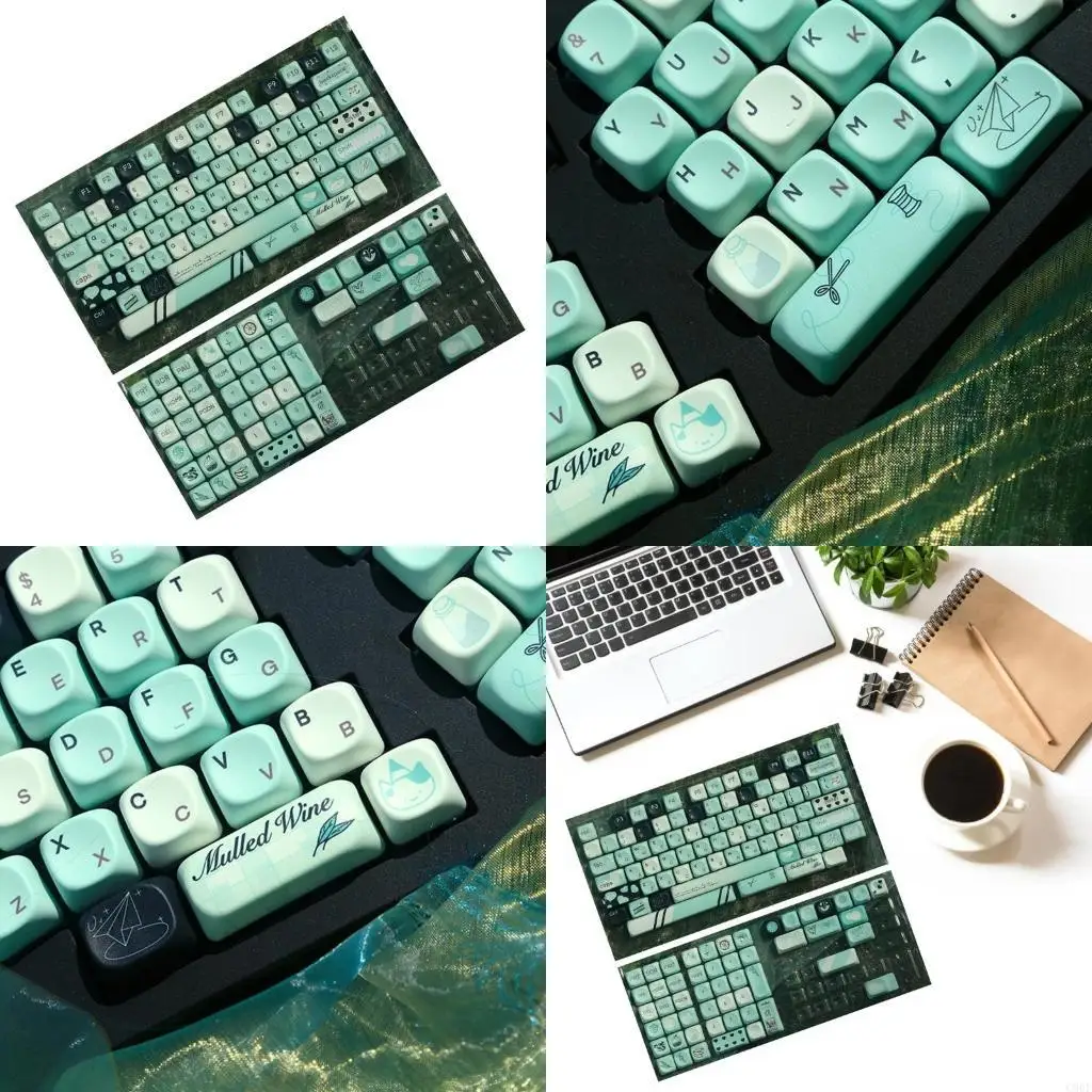 C90F 131 Uds. Teclas PBT perfil MOA juego completo teclas Fantasy Summer fácil instalación para teclados mecánicos