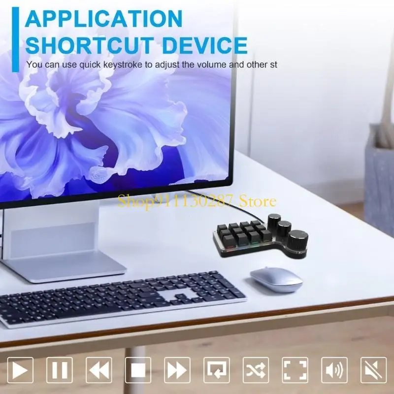 J1HC Copiar teclado juego mecánico personalizado Paste Plazo Hot-Swap 12 Macro Teclado - imagen 2
