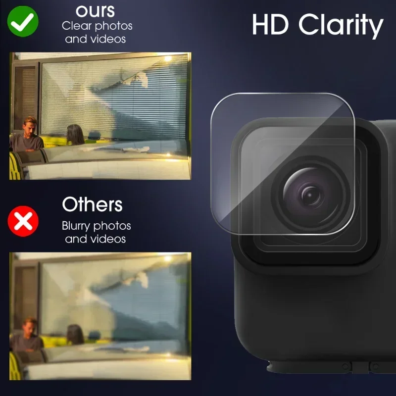 Cubierta protectora de pantalla de vidrio templado para GoPro Hero 11 Mini, película protectora de lente negra para accesorios Hero 11 Mini - imagen 5
