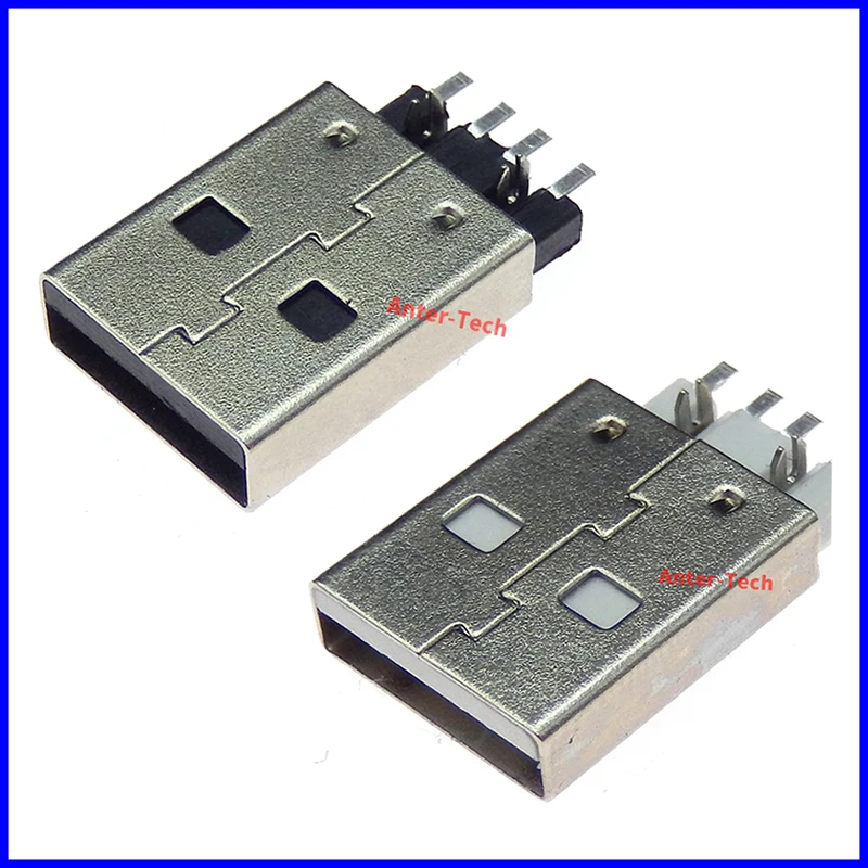 10 Uds IMC nuevo tipo A macho USB 2,0 conectores de enchufe de 4 pines con cubierta de plástico negro parche de inserción recta DIP SMD SMT PCB - imagen 2