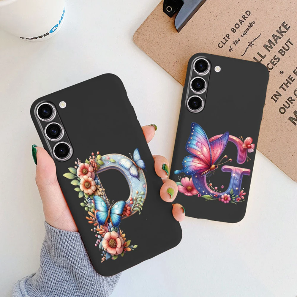 Para Samsung Galaxy S24 Ultra colorido letra mariposa funda de teléfono mujeres cubierta a prueba de golpes amor flor samsang s24 plus S25 - imagen 2