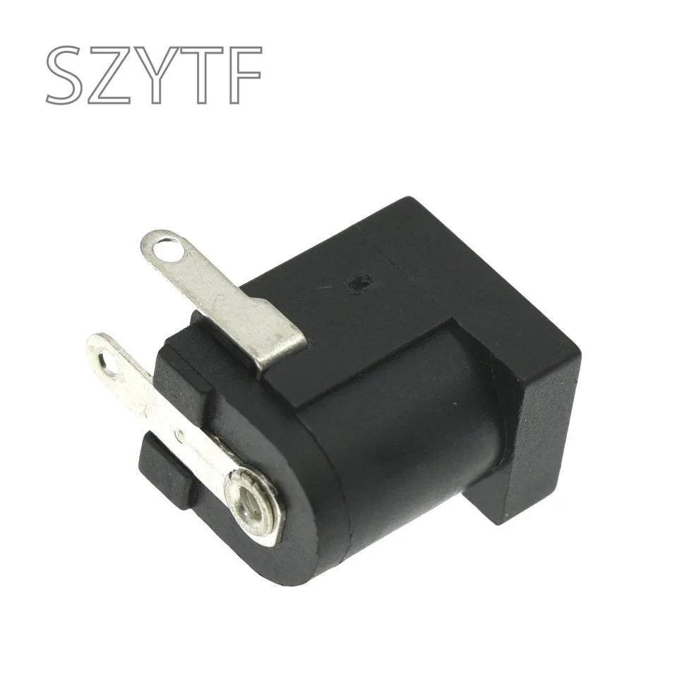 Conector de alimentación de CC negro, 10 piezas, 5,5x2,1 MM, DC-005, conectores de CC, tipo barril, ángulo recto, Terminal de montaje PCB - imagen 2