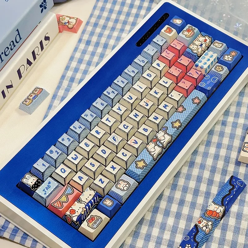Teclas con tema de conejo vaquero, teclas originales con perfil de cereza/mda, teclas de sublimación PBT de dibujos animados para teclado mecánico personalizado - imagen 4