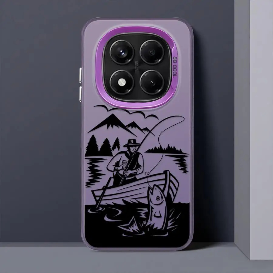 Funda de hombre de pesca de dibujos animados para Xiaomi Redmi Note 10s 9s 10Lite 14 Pro Plus 13 12 11 12s 11s funda trasera para teléfono - imagen 5